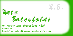 mate bolcsfoldi business card